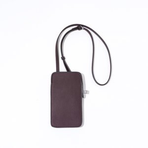 Epsom Leather Phone Crossbody Bag Chocolate