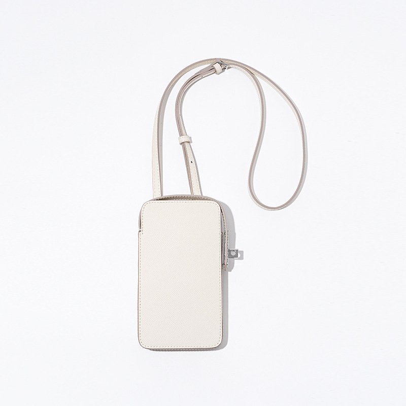 Epsom Leather Phone Crossbody Bag White