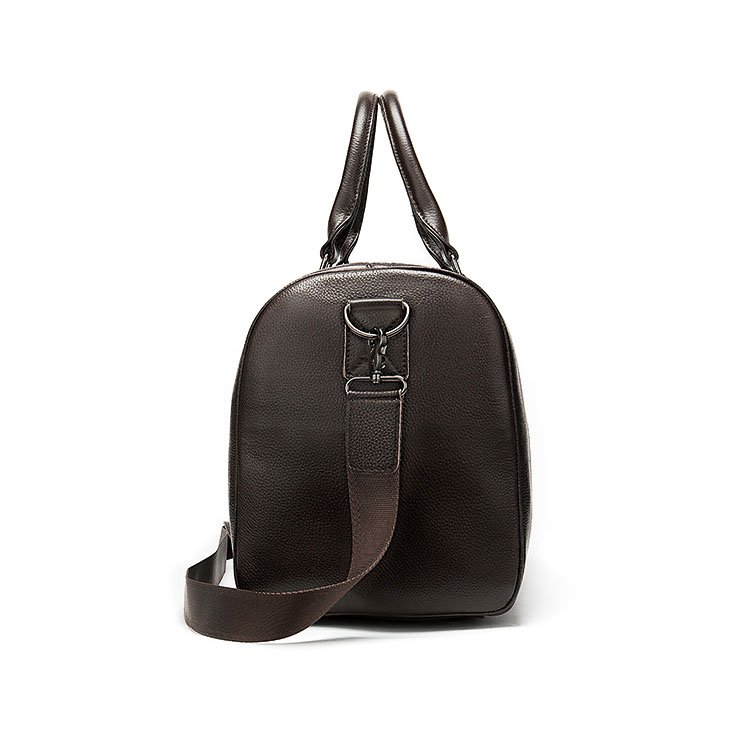 Extra Large Leather Duffle Bag with Shoe Compartment Chocolate - Image 3