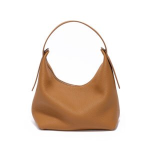 front of Full Grain Soft Leather Small Shoulder Bag Brown