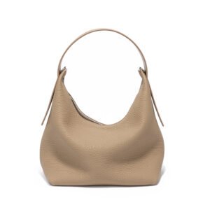 front of Full Grain Soft Leather Small Shoulder Bag Sand