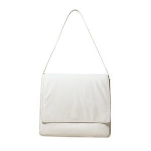 front of Vegetable Tanned Leather Shoulder Bag white